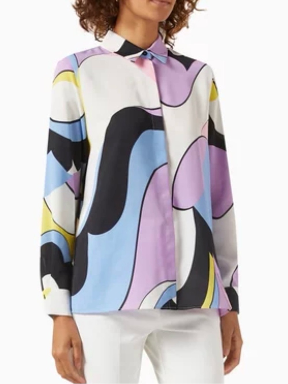 MARELLA Multi-Color Abstract Print Button-Down Shirt - Picture 3 of 7